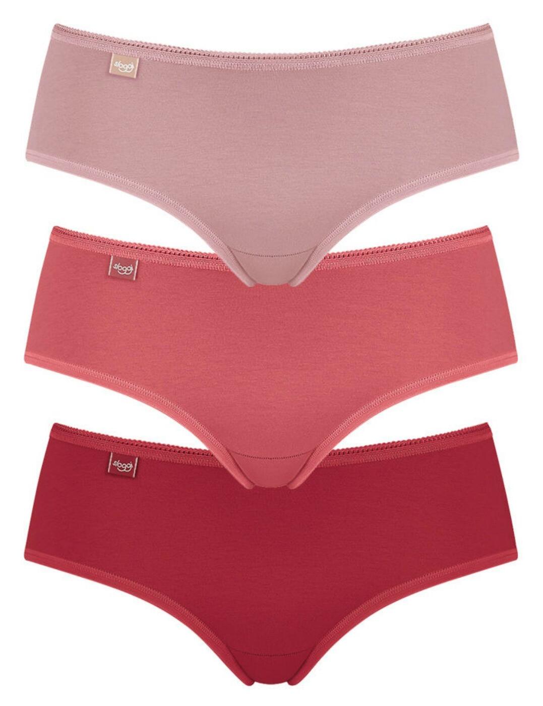 10167193 Sloggi 24/7 Cotton Hipster 3 Pack Brief - 10167193 Red/Light Combination