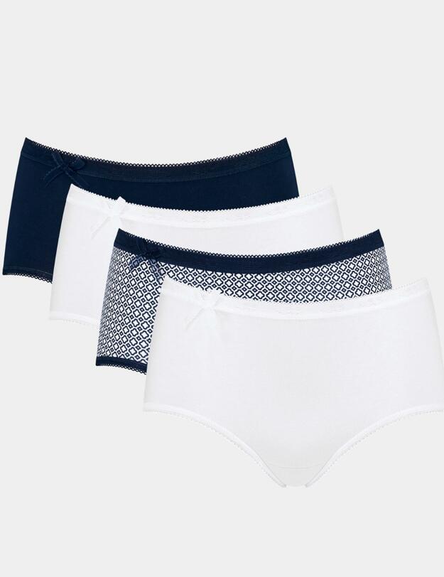 10189897 Sloggi Basic Midi 4 Pack Brief - 10189897 Blue/Dark Combination