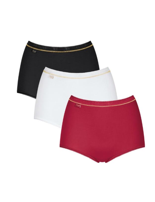 10194232 Sloggi Basic+ Maxi Holiday 3 Pack Brief - 10194232 Red/Dark Combination