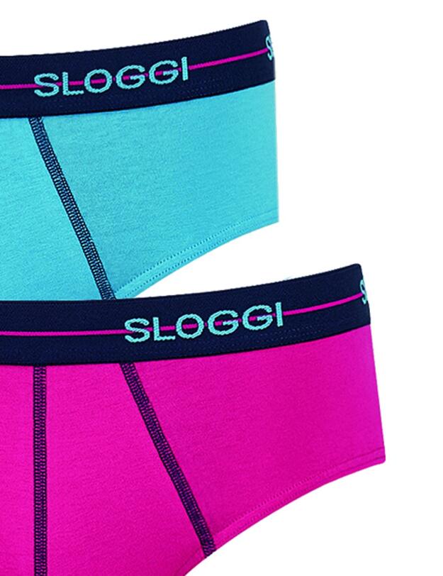 10050546 Sloggi Men Start Midi Brief 2 Pack - 10050546 Pink Light/Combination