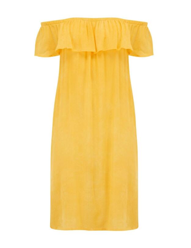 13938 Pour Moi Santa Monica Bardot Dress - 13938 Yellow