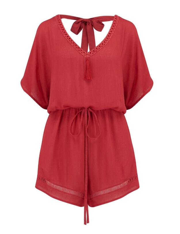 13940 Pour Moi Santa Monica Playsuit  - 13940 Red 