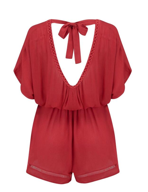 13940 Pour Moi Santa Monica Playsuit  - 13940 Red 