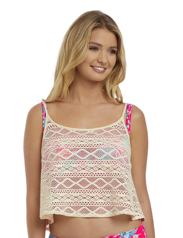 2888 Freya Wild Sun Crochet Top - 2888 Linen