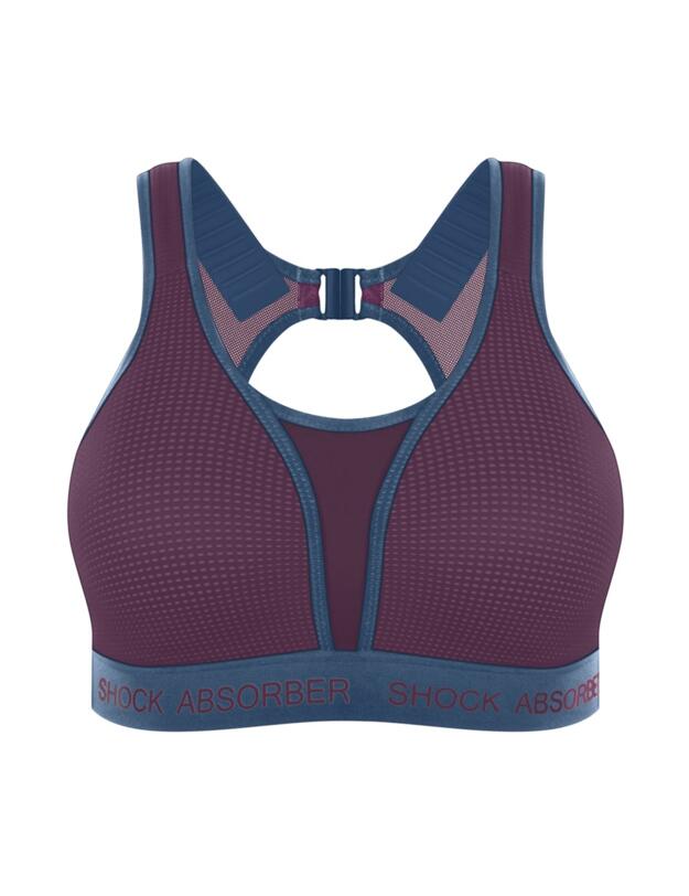 S06S7 Shock Absorber Ultimate Run Padded Bra - S06S7 Cranberry Splash/Winter Blue
