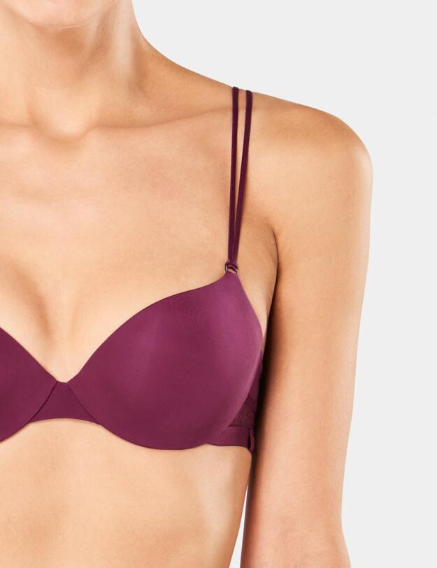 10186018 Sloggi S Silhouette Underwired Padded Bra - 10186018 Bordeaux