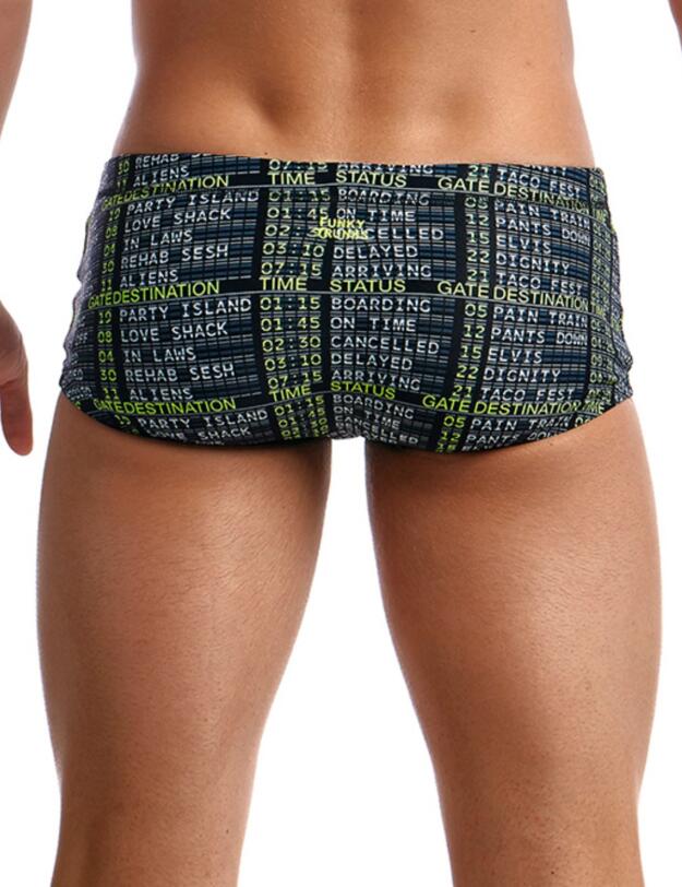 FT01M Funky Trunks Mens Plain Front Swim Trunks - FT01M02311 Departure Board