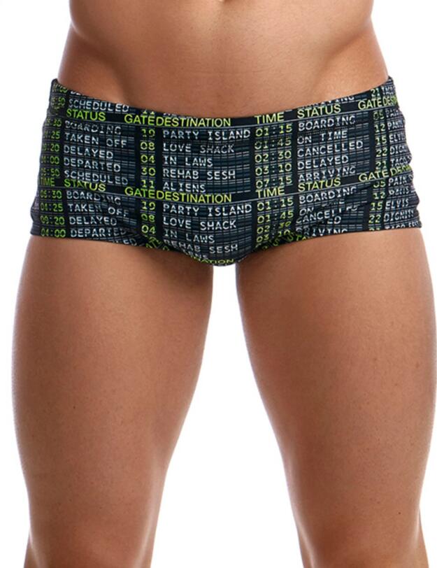 FT01M Funky Trunks Mens Plain Front Swim Trunks - FT01M02311 Departure Board