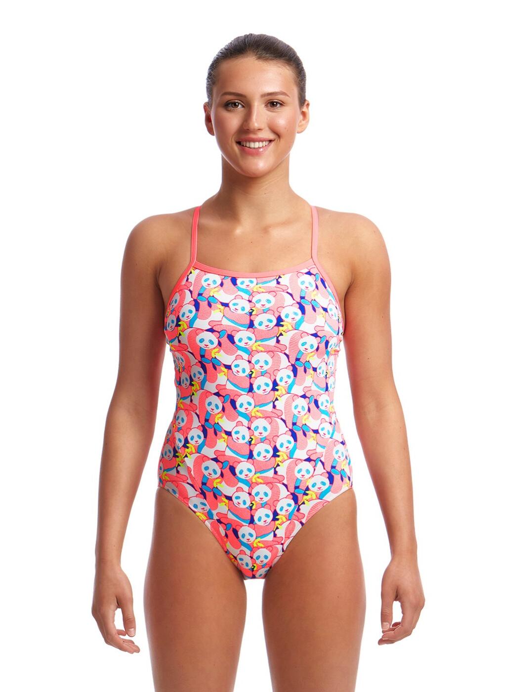 FKS030L Funkita Ladies Eco Single Strap One Piece Swimsuit - FKS030L02328 Pink Panda
