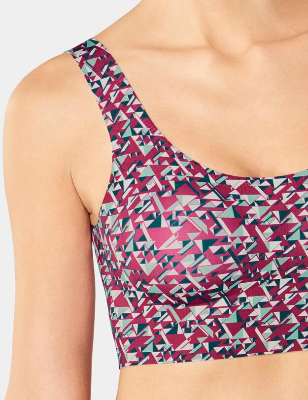 10190349 Sloggi Zero Feel Print Bralette Top - 10190349 Pink/Dark Combination