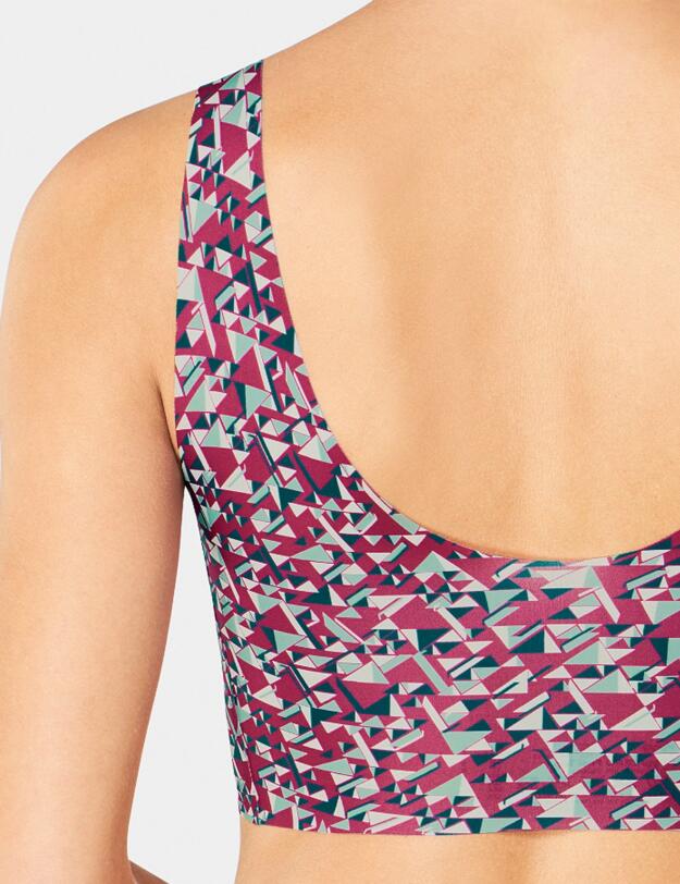 10190349 Sloggi Zero Feel Print Bralette Top - 10190349 Pink/Dark Combination