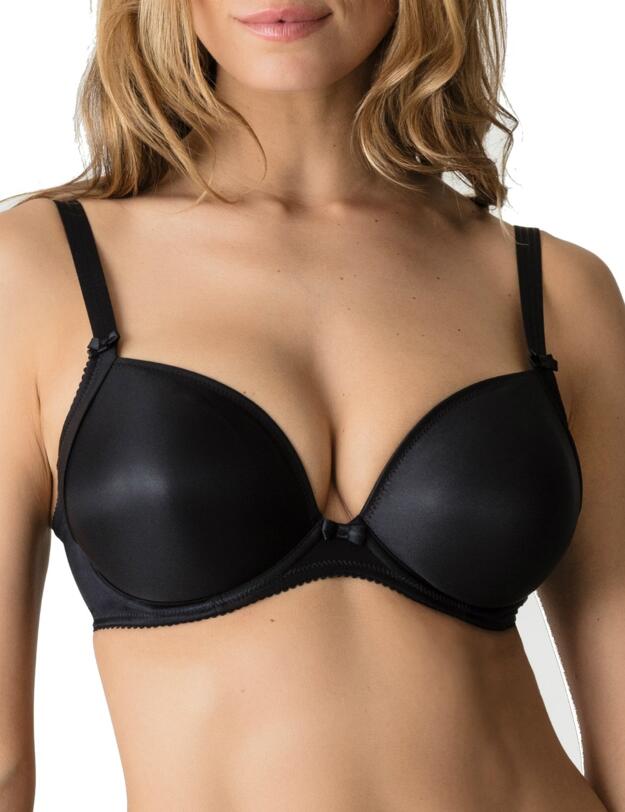Prima Donna Satin Deep Plunge Balcony Bra Black