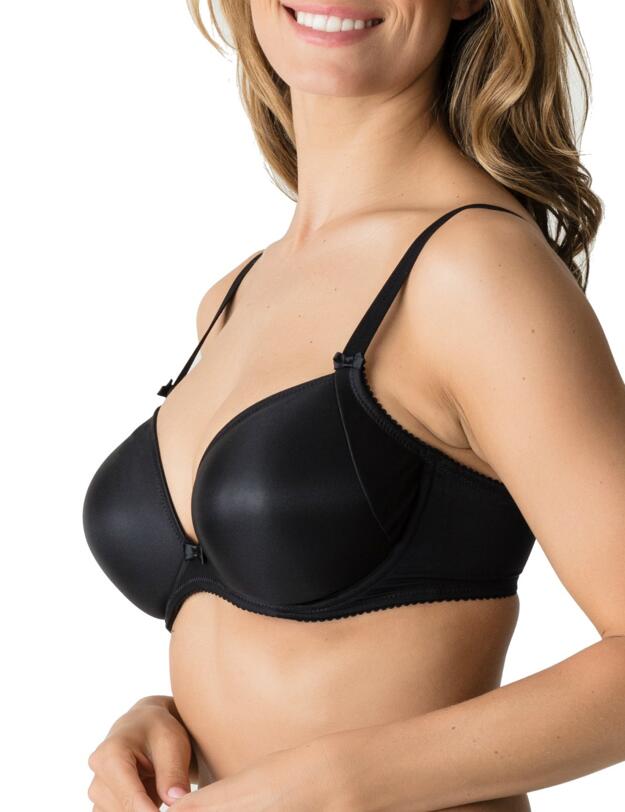 Prima Donna Satin Deep Plunge Balcony Bra Black