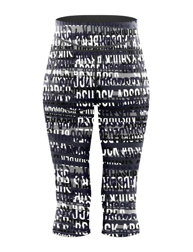S066C Shock Absorber ActiveWear Capri Sports Leggings - S066C Logo Print