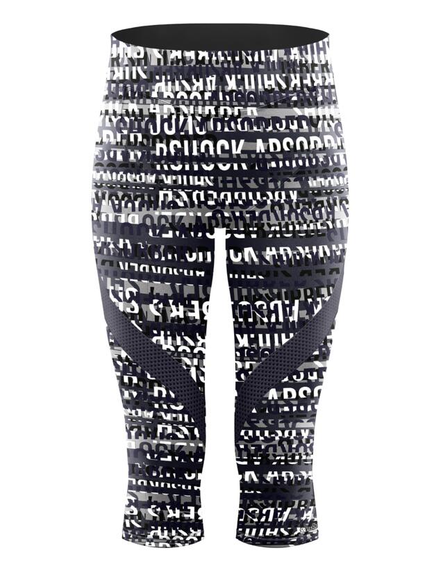 S066C Shock Absorber ActiveWear Capri Sports Leggings - S066C Logo Print