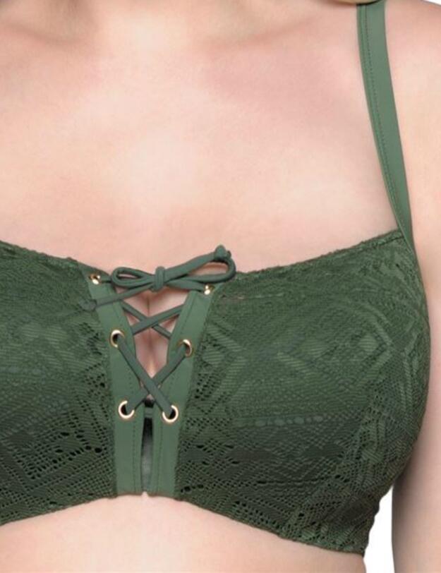 CS100230301 Curvy Kate Rush Padded Plunge Bikini Top - CS100230301 Olive