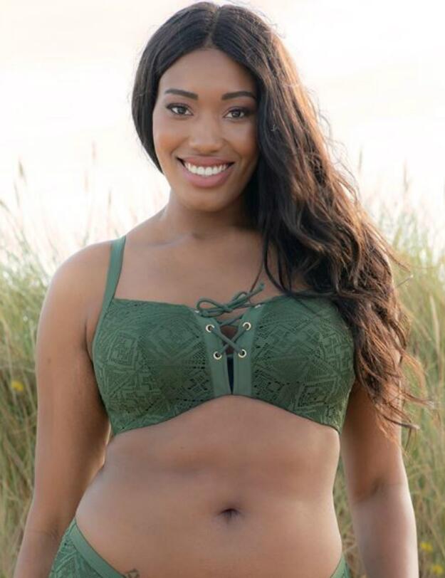 CS100230301 Curvy Kate Rush Padded Plunge Bikini Top - CS100230301 Olive
