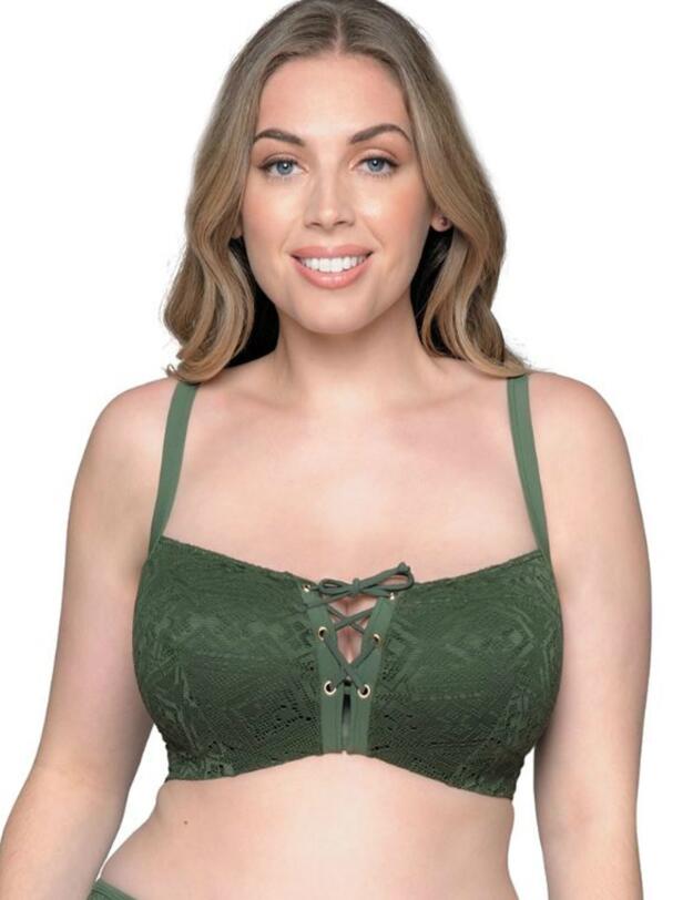 CS100230301 Curvy Kate Rush Padded Plunge Bikini Top - CS100230301 Olive