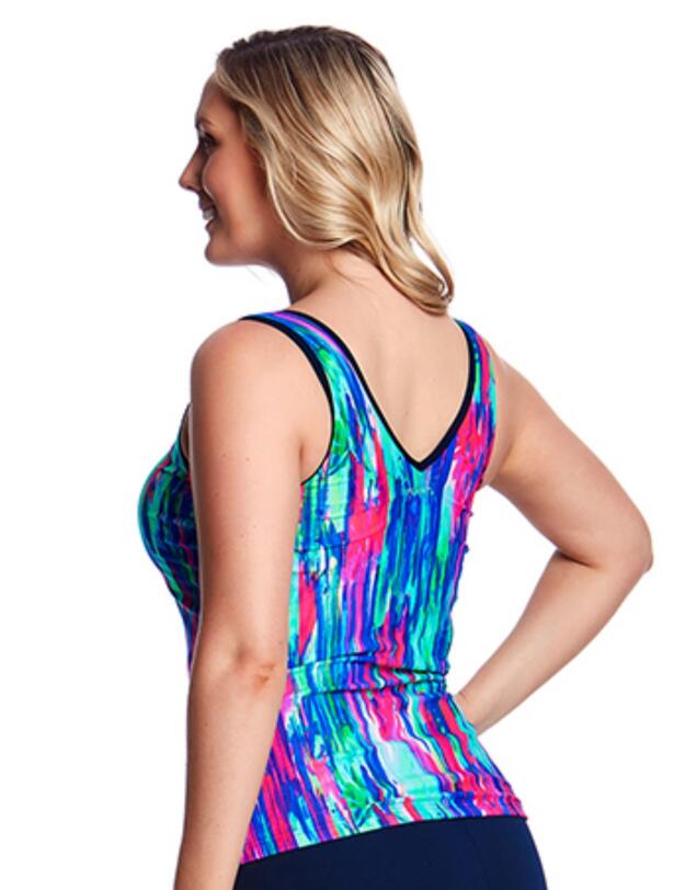 FF04L Funkita Ladies Zip Front Tankini Top - FF04L01988 Brush Strokes