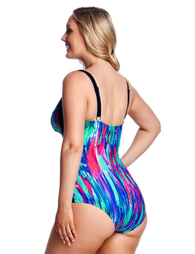 FF13L Funkita Ladies Ruched One Piece Swimsuit - FF13L01988 Brush Strokes