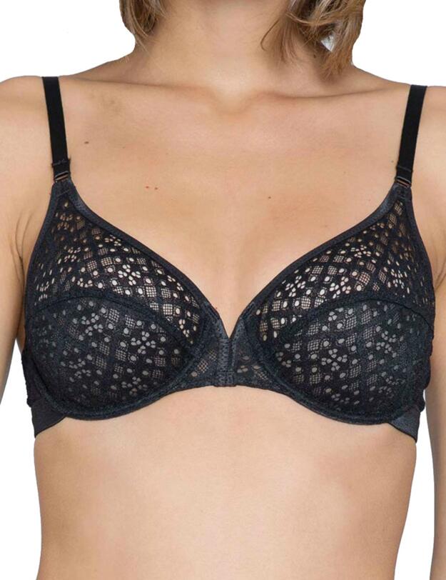 17833 Maison Lejaby Air Du Temps 1930 Full Cup Bra - 17833 Noir (Black)