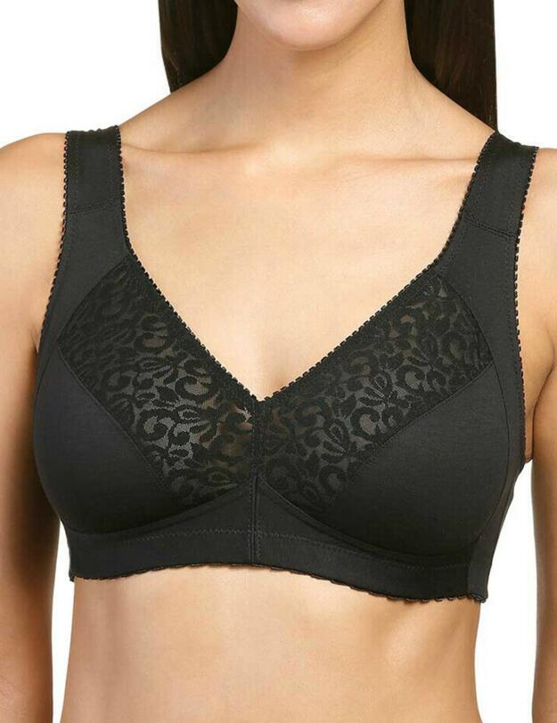 95052 Naturana Non Padded Stretch Lace Bra - 95052 Black