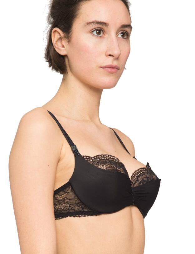 08731 Maison Lejaby Crystal Padded Demi-Cup Bra - 08731 Noir