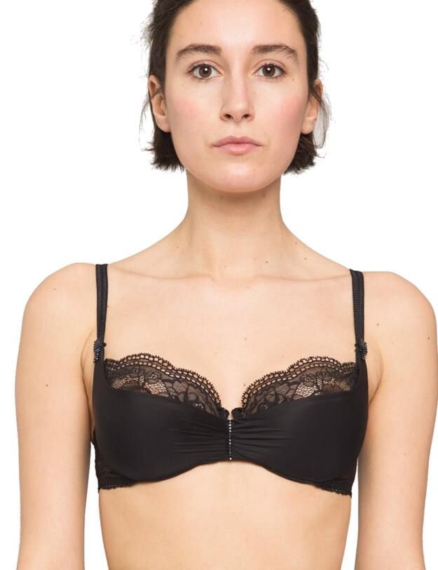 08731 Maison Lejaby Crystal Padded Demi-Cup Bra - 08731 Noir