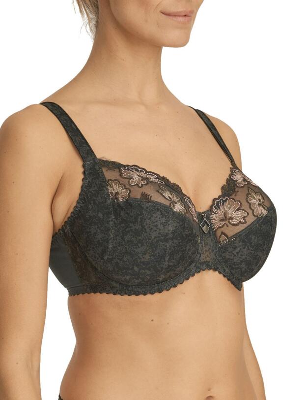 0163130/0163131 Prima Donna Wild Flower Full Cup Bra - 0163130/0163131 Night Grey