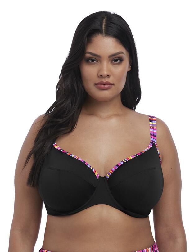 7183 Elomi Nomad Underwired Plunge Bikini Top - 7183 Black
