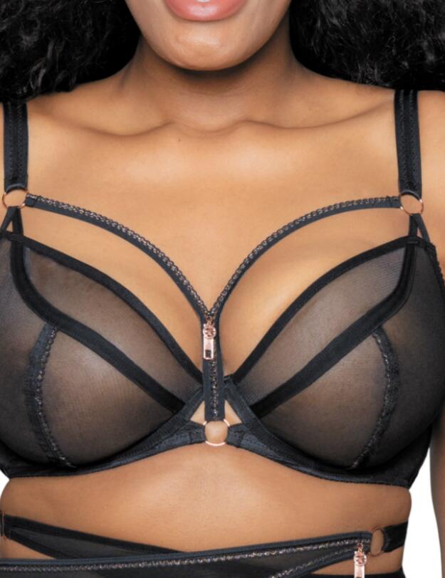 Scantilly Unzipped Plunge Bra Black