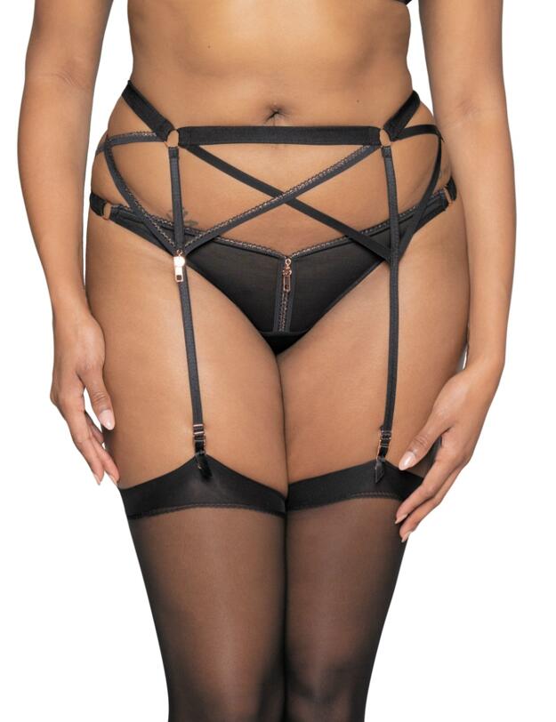 ST005800 Scantilly Unzipped Suspender Belt - ST005800 Black