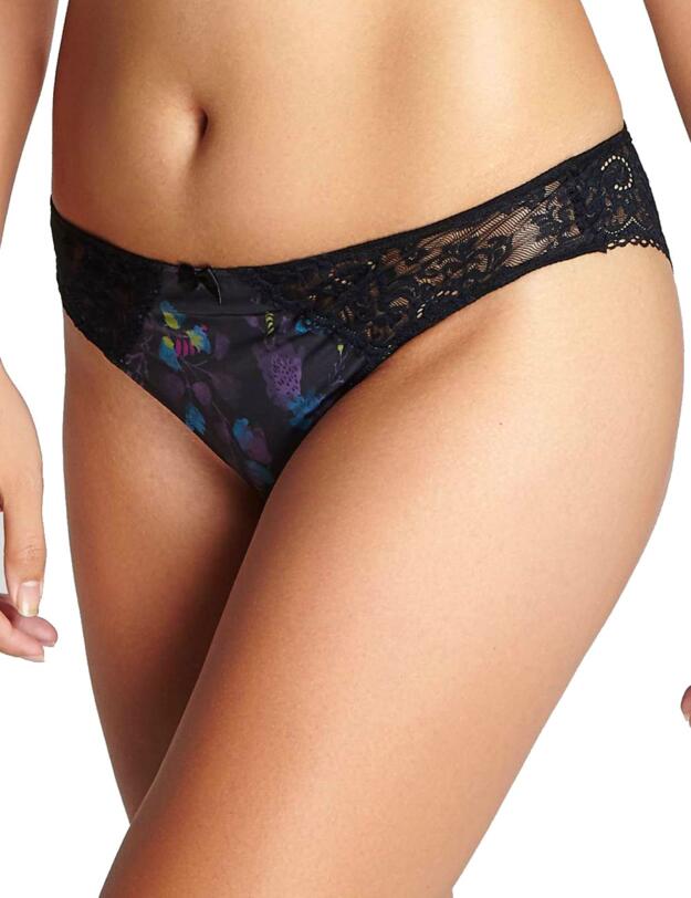 10042 Panache Amelie Brazilian Brief  - 10042 Black/Floral