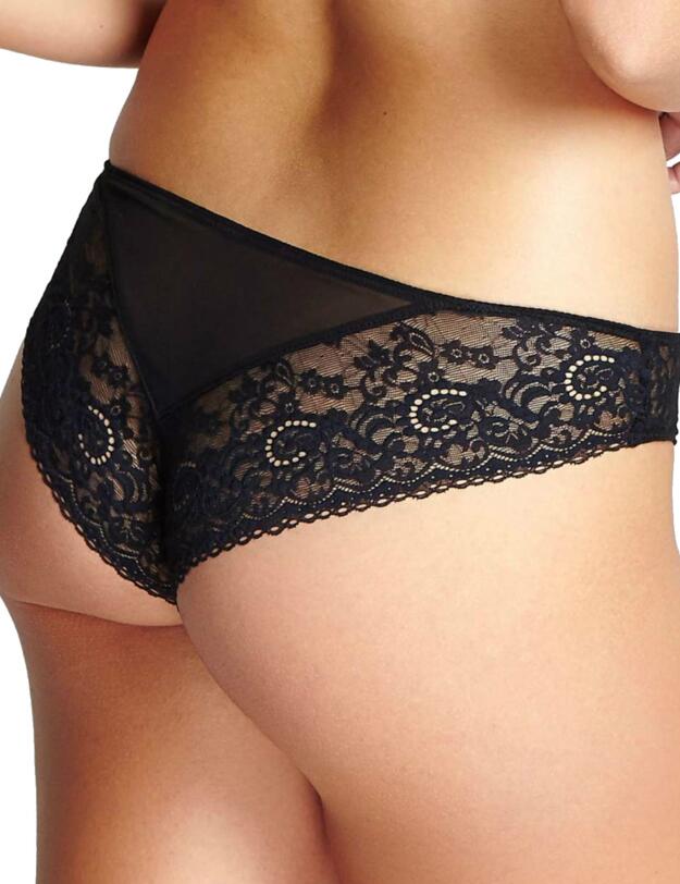 10042 Panache Amelie Brazilian Brief  - 10042 Black/Floral