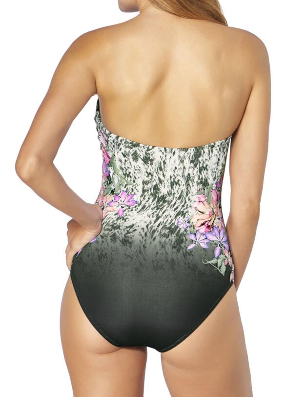 10195601 Triumph Venus Cascades Bandeau Swimsuit - 10195601 Green/Dark Combination