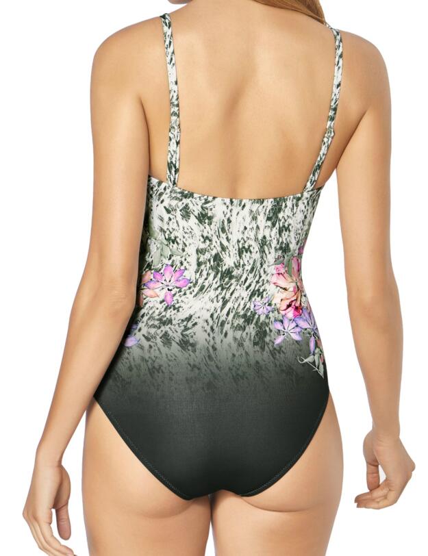 10195601 Triumph Venus Cascades Bandeau Swimsuit - 10195601 Green/Dark Combination