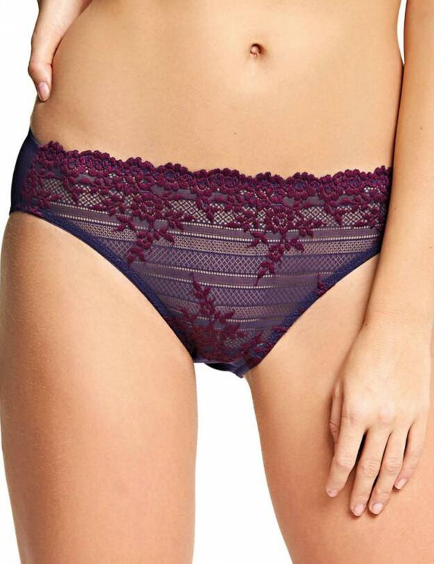 064391 Wacoal Embrace Lace Bikini Style Brief - 064391 Plum Caspia