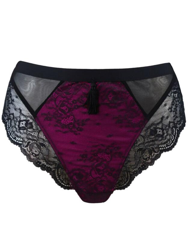 16106 Pour Moi Sensation High Leg Brief - 16106 Black/Fuchsia