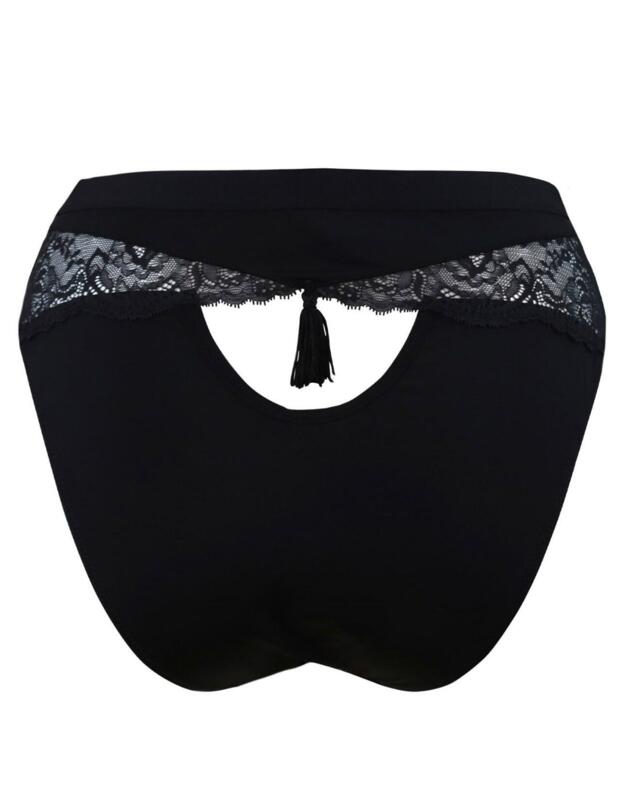 16106 Pour Moi Sensation High Leg Brief - 16106 Black/Fuchsia