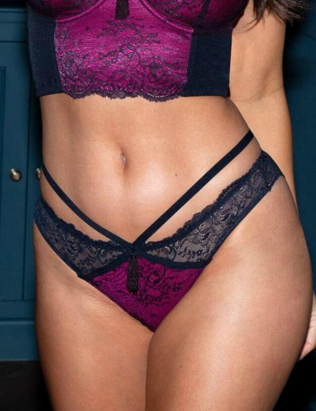 16104 Pour Moi Sensation Strappy Brief - 16104 Black/Fuchsia