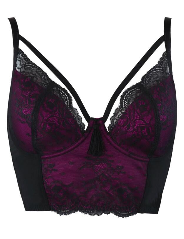 16100 Pour Moi Sensation Underwired Longline Bra - 16100 Black/Fuchsia