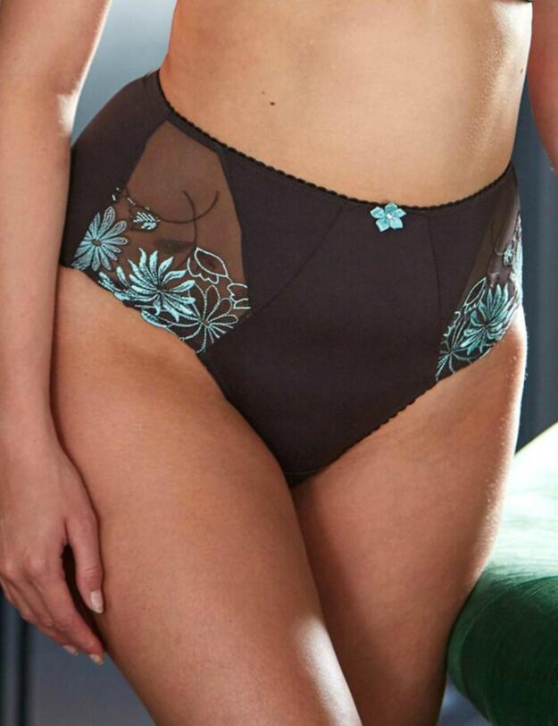 7718 Pour Moi St Tropez High Waist Deep Brief - 7718 Chocolate/Mint