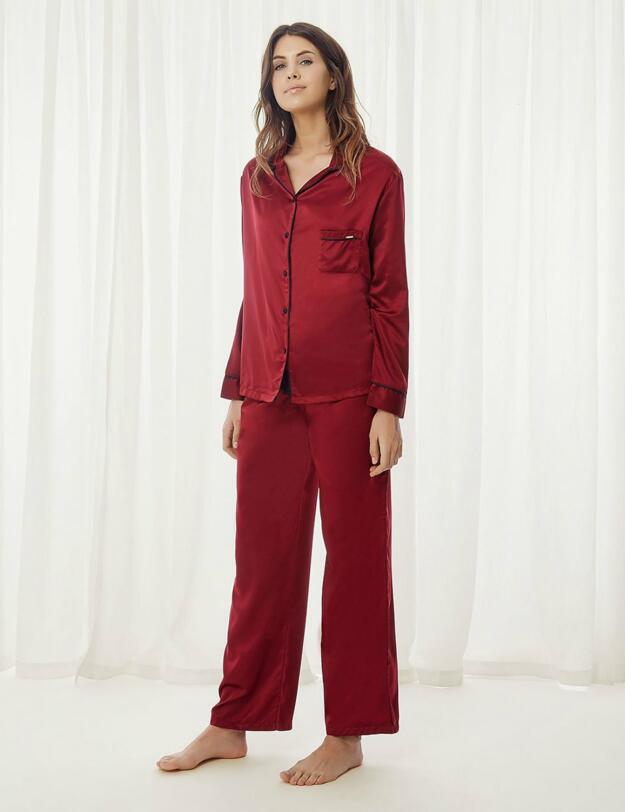 40578 Bluebella Claudia Pyjama Set - 40578 Cordovan/Black