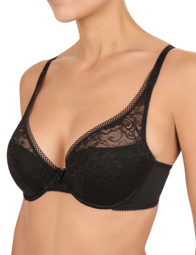 Conturelle By Felina Secret Garden Plunge Bra Black