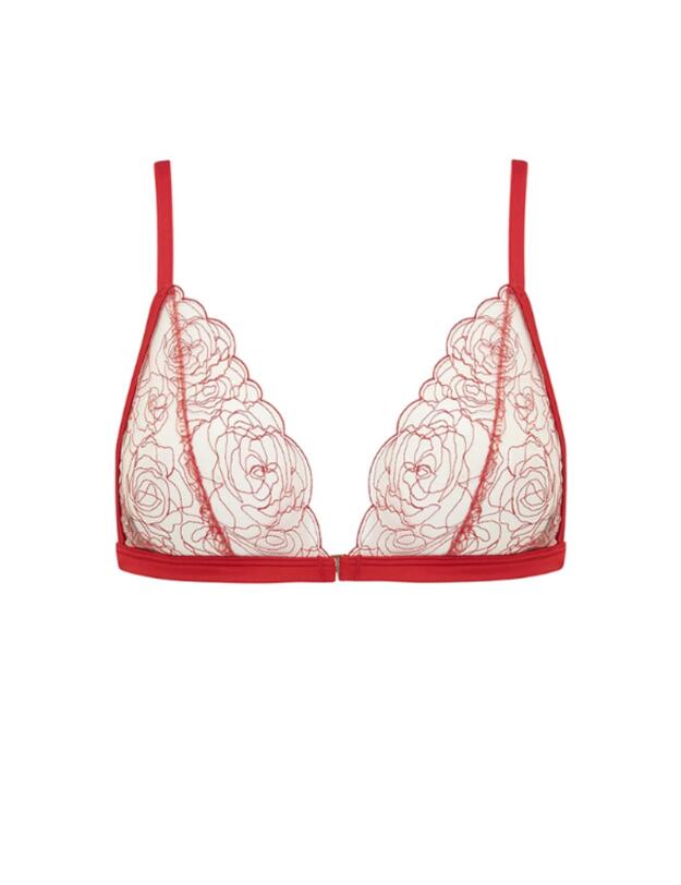 AUB-004-06 Reign By Coco De Mer Aubrey Triangle Bra - AUB-004-06 Red