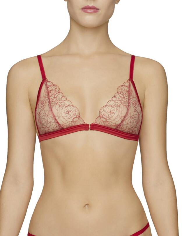AUB-004-06 Reign By Coco De Mer Aubrey Triangle Bra - AUB-004-06 Red