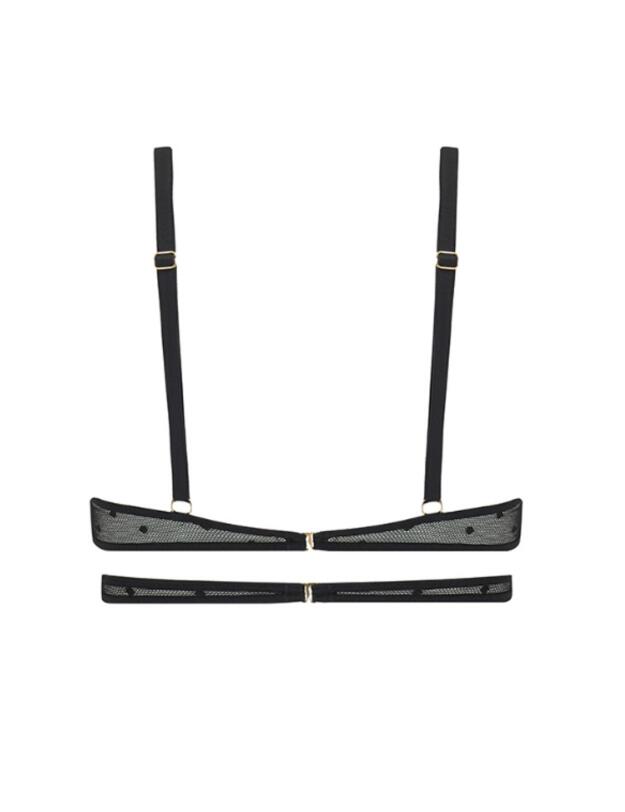EMI-004-01 Reign By Coco De Mer Emile Triangle Bra - EMI-004-01 Black