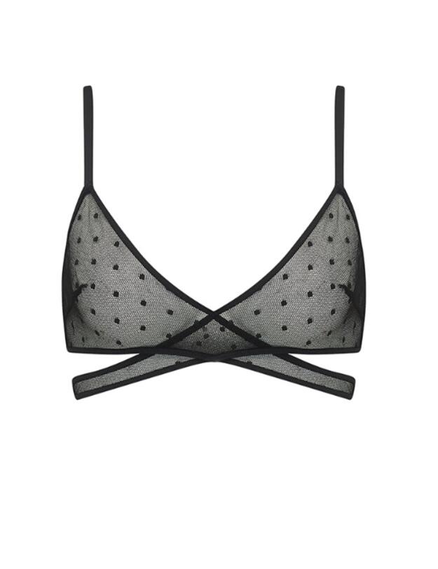 EMI-004-01 Reign By Coco De Mer Emile Triangle Bra - EMI-004-01 Black