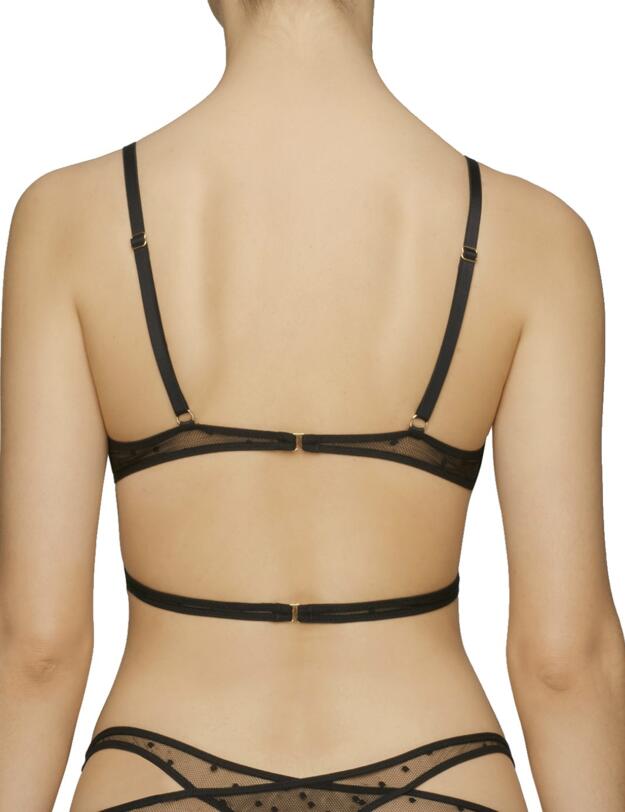 EMI-004-01 Reign By Coco De Mer Emile Triangle Bra - EMI-004-01 Black
