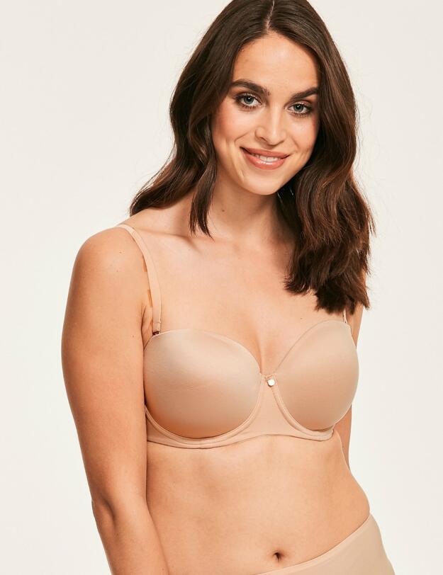 1831012 Figleaves Smoothing Strapless Balcony Bra - 1831012 Nude